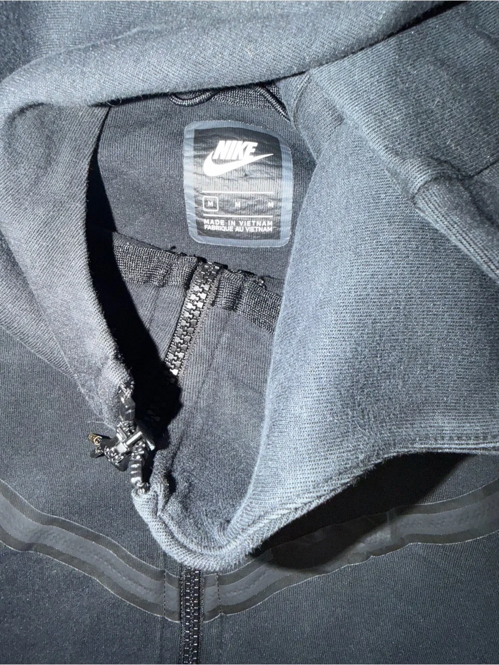 Nike sportswear Tech Fleece full zip Hoodie black mens medium